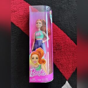 Barbie Fashionistas Doll 232 in Jersey Top B and Pleated Purple Skirt, Red Hair